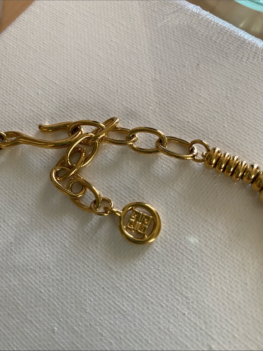 Gold Beaded Givenchy Necklace - Picture 3 of 3